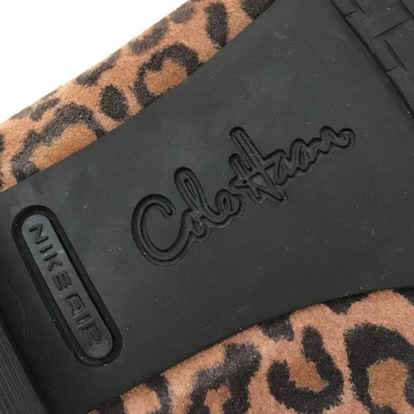 COLE HAAN Leopard Ballet Flats Nike Air Slip On Loafers Women’s Size 9.5 Wide - Picture 15 of 16